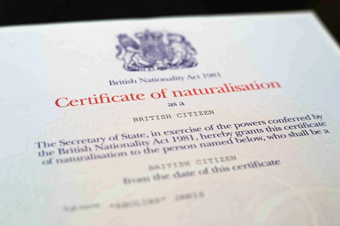 Citizenship naturalisation sterling